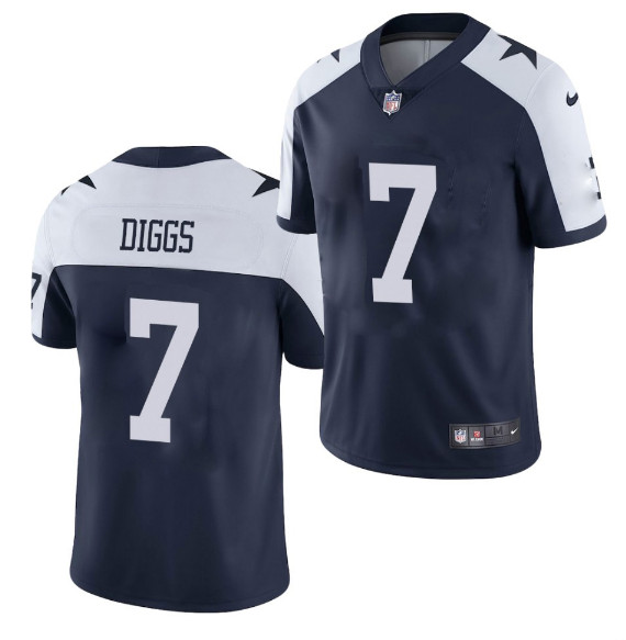Personalized Men’s Dallas Cowboys #7 Trevon Diggs 2021 Navy Thanksgiving Limited Stitched Jersey