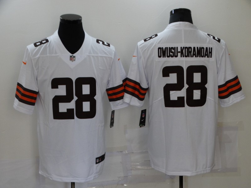 Personalized Men’s Cleveland Browns #28 Jeremiah Owusu Koramoah White 2020 NEW Untouchable Stitched NFL Limited Jersey