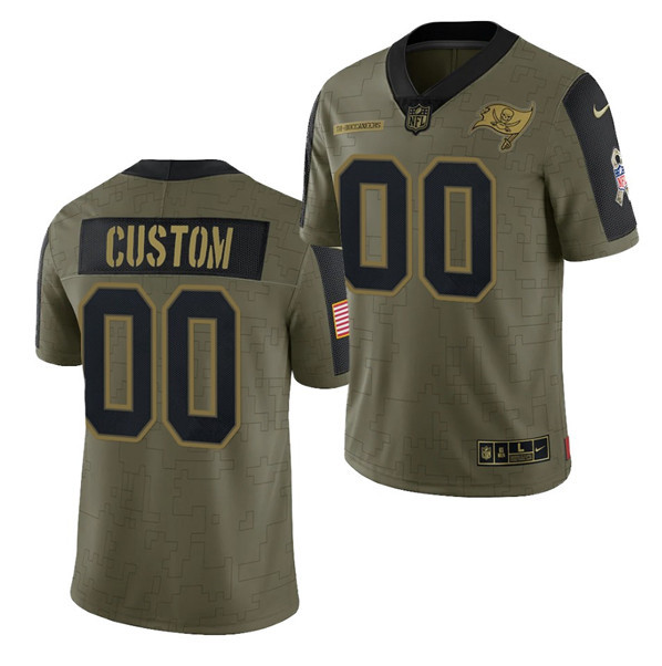 Personalized Men’s Tampa Bay Buccaneers ACTIVE PLAYER 2021 Olive Salute To Service Limited