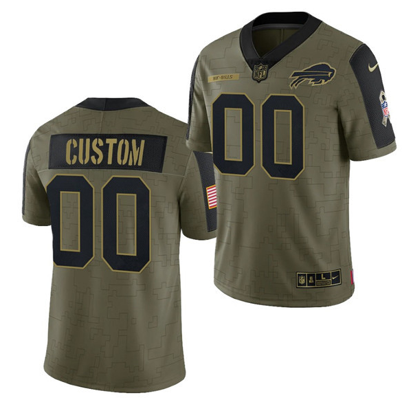 Personalized Men’s Buffalo Bills ACTIVE PLAYER 2021 Olive Salute To Service Limited