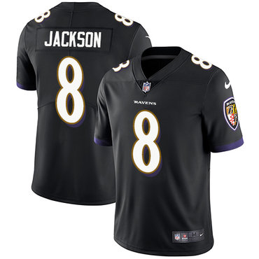 Personalized Custom Big Size Men’s Ravens #8 Lamar Jackson Black Untouchable Limited Jersey
