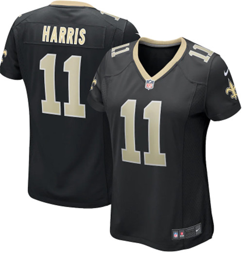 Personalized Women Saints #11 Deonte Harris Untouchable Limited Black Jersey