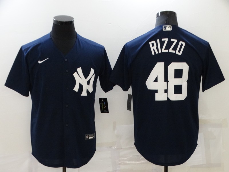Personalized Men’s New York Yankees #48 Anthony Rizzo Navy Cool Base Stitched Baseball Jersey
