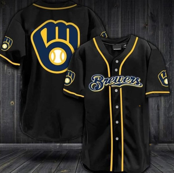 Personalized Men’s Milwaukee Brewers Black Cool Base Stitched Jersey