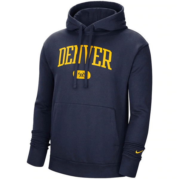 Personalized Men’s Denver Nuggets 2021 Navy Heritage Essential Pullover Hoodie