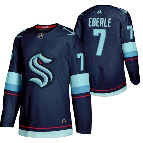 Personalized Men’s Seattle #7 Kraken Jordan Eberle 2022 Home Navy Jersey