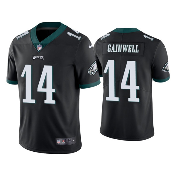 Personalized Men’s Philadelphia Eagles #14 Kenneth Gainwell Black Untouchable Limited Stitched Jersey