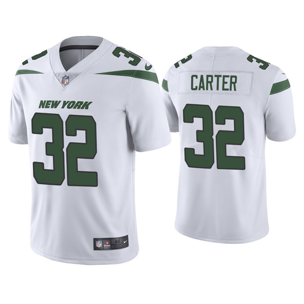 Personalized Men’s New York Jets #32 Michael Carter 2021 White Untouchable Limited Stitched Jersey