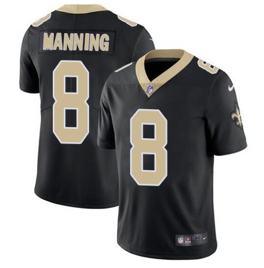 Personalized Men’s New Orleans Saints #8 Archie Manning 2021 Black Untouchable Limited Stitched Jersey