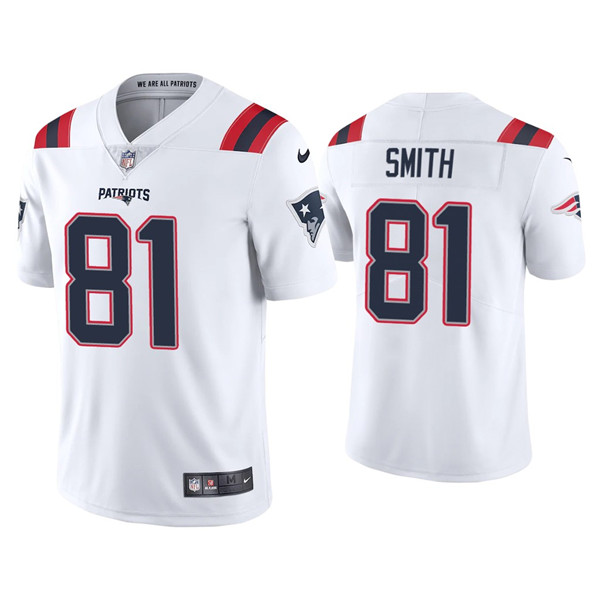 Personalized Men’s New England Patriots #81 Jonnu Smith 2021 White Untouchable Limited Stitched Jersey