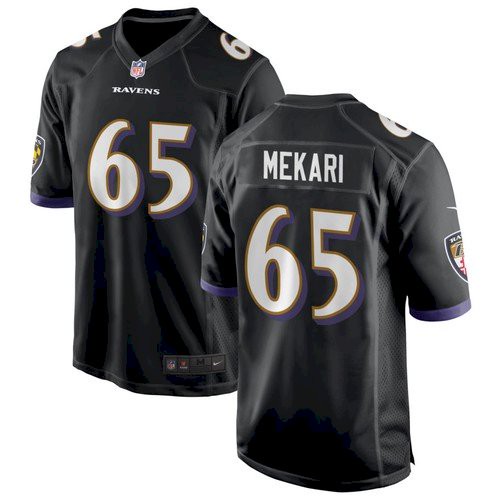 Personalized Men’s Ravens #65 Mekari Limited Black Jersey