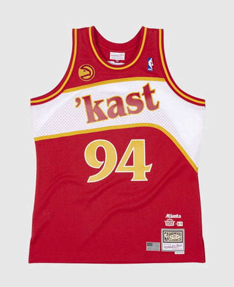 Personalized Men’s Atlanta Hawks #94 Dungeon Red Throwback Swingman Stitched Jersey