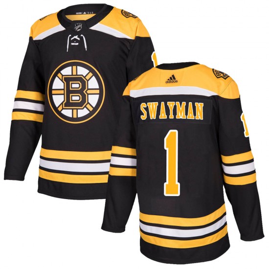 Personalized Men’s Boston Bruins #1 Jeremy Swayman Authentic Home Jersey – Black