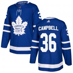 Personalized Men’s Toronto Maple Leafs #36 Jack Campbell Blue Authentitc Jersey