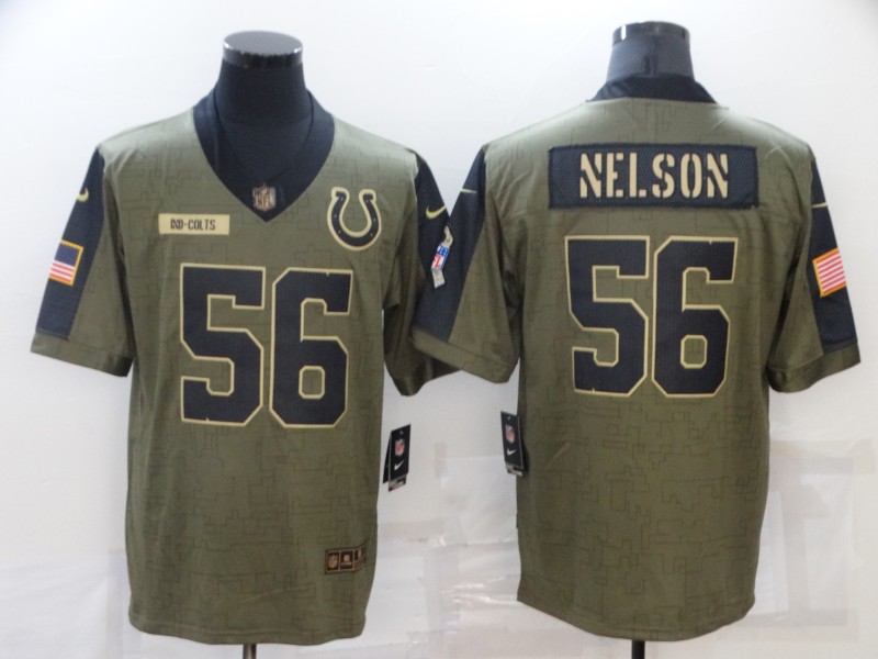 Personalized Men’s Indianapolis Colts #56 Quenton Nelson Olive 2021 Salute To Service Limited Player Jersey