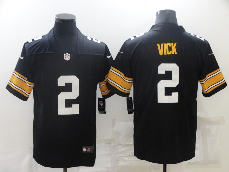 Personalized Men’s Pittsburgh Steelers #2 Mike Vick Black Untouchable Stitched NFL Throwback Limited Jersey