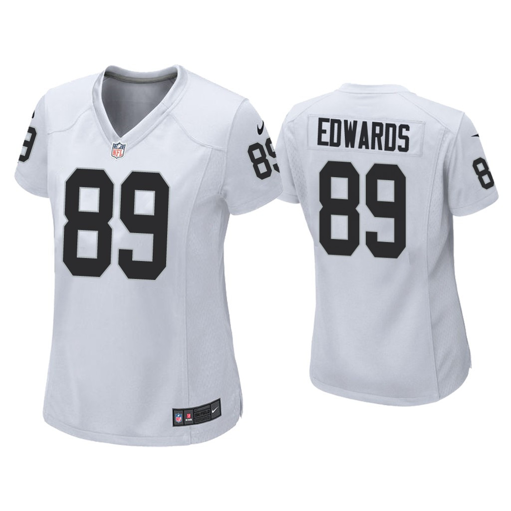 Personalized Women Raiders #89 Bryan Edwards Untouchable Limited White Jersey