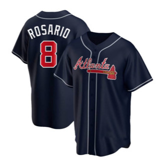 Personalized Men’s Atlanta Braves #8 Eddie Rosario Navy Baseball Jersey