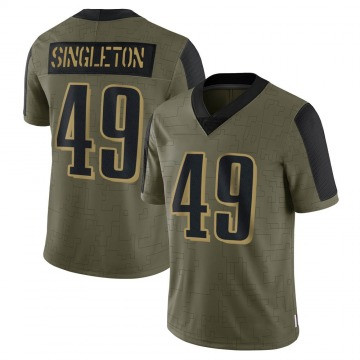 Personalized Men’s Philadelphia Eagles #49 Alex Singleton Olive Limited 2021 Salute To Service Jersey