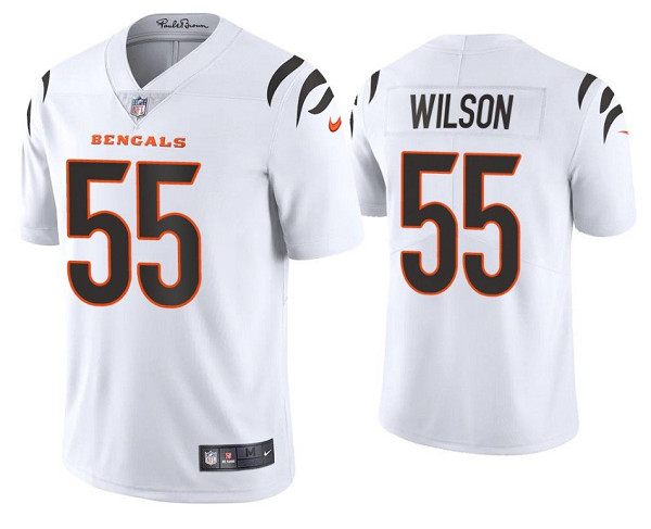 Personalized Men’s Cincinnati Bengals #55 Logan Wilson 2021 White Untouchable Limited Stitched Jersey