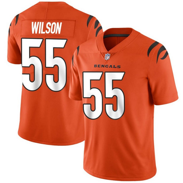 Personalized Men’s Cincinnati Bengals #55 Logan Wilson 2021 Orange Untouchable Limited Stitched Jersey