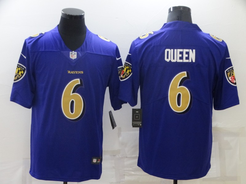 Personalized Men’s Baltimore Ravens #6 Patrick Queen Purple 2020 Color Rush Stitched NFL Limited Jersey