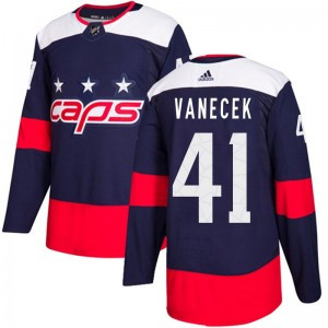 Personalized Men’s Washington Capitals #41 Vitek Vanecek Authentic 2018 Stadium Series Jersey – Navy Blue