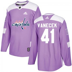 Personalized Men’s Washington Capitals #41 Vitek Vanecek Authentic Fights Cancer Practice Jersey – Purple
