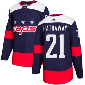 Personalized Men’s Washington Capitals #21 Garnet Hathaway Authentic 2018 Stadium Series Jersey – Navy Blue