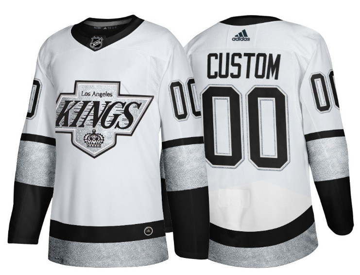Personalized Men’s Los Angeles Kings Active Player White Throwback Stitched Jersey