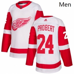 Personalized Men’s Detroit Red Wings 24 Bob Probert Authentic White Away NHL Jersey