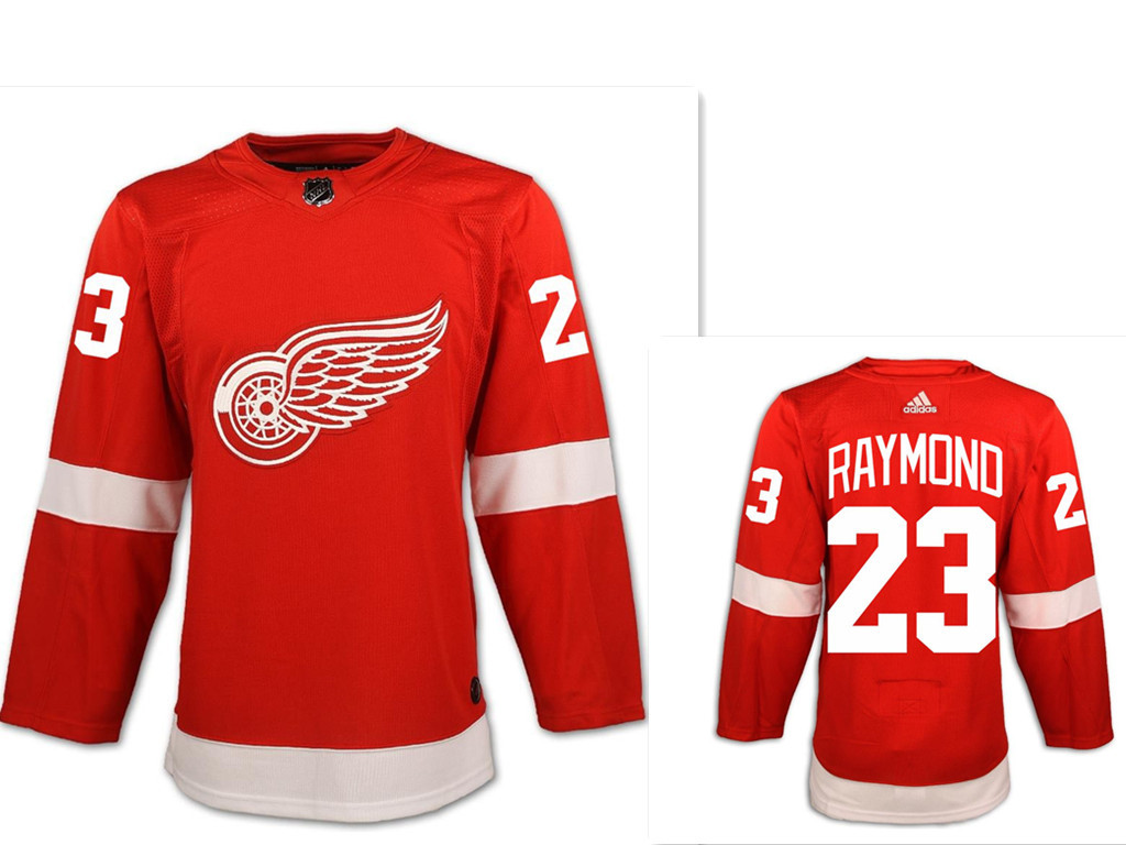 Personalized Men’s Detroit Red Wings #23 Lucas Raymond Red Home Hockey Stitched NHL Jersey