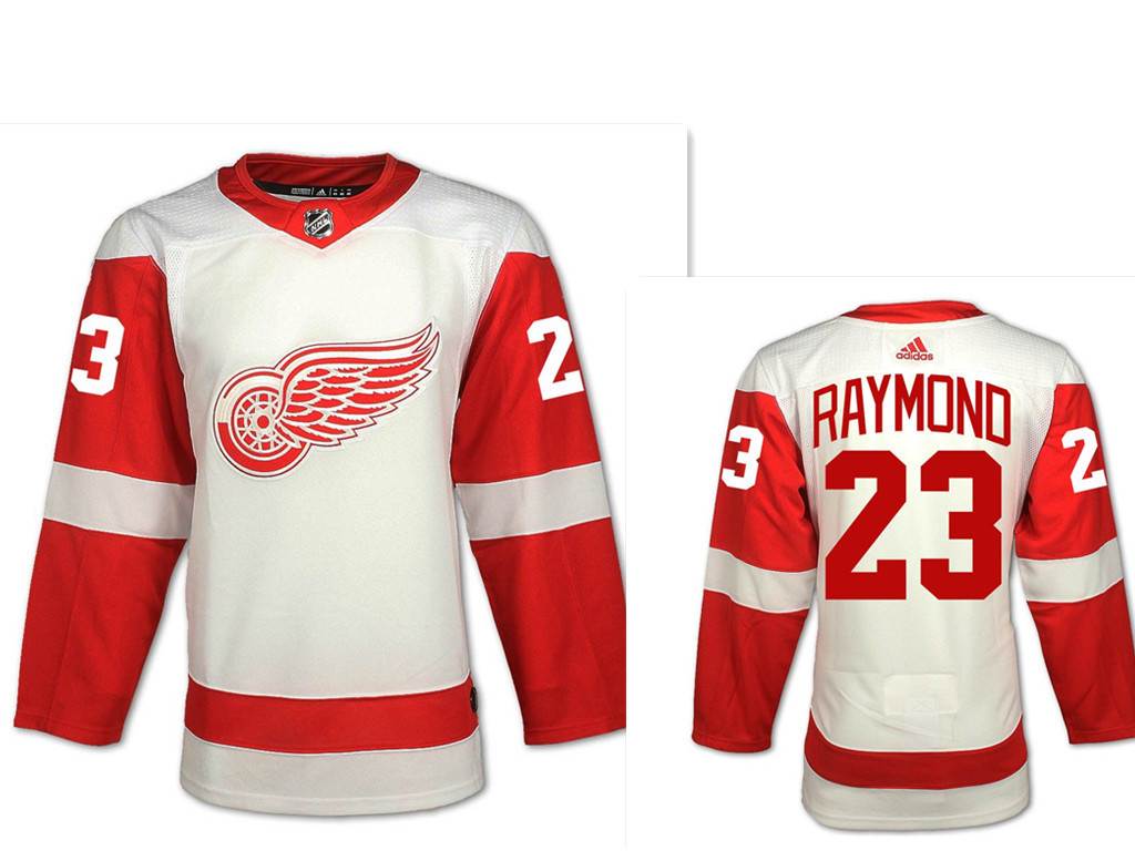 Personalized Men’s Detroit Red Wings #23 Lucas Raymond White Road Authentic NHL Jersey