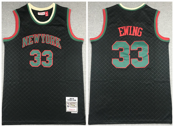 Personalized Men’s New Yok Knicks #33 Patrick Ewing Black Throwback Stitched Jersey