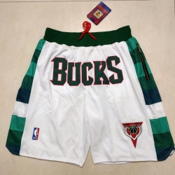 Personalized Men’s Milwaukee Bucks White Pocket Shorts