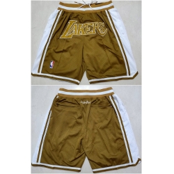 Personalized Men Los Angeles Lakers Tawny Shorts Run Small
