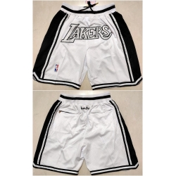 Personalized Men Los Angeles Lakers White Shorts Run Small