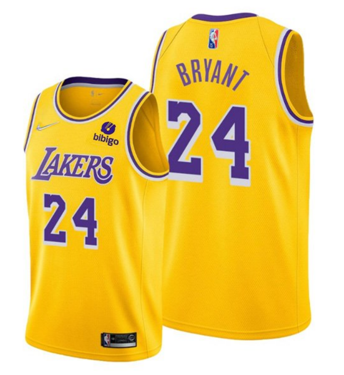 Personalized Men’s Los Angeles Lakers #24 Kobe Bryant Bibigo Yellow Stitched Basketball Jersey