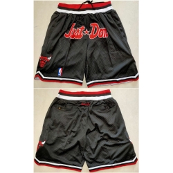 Personalized Men Chicago Bulls Black Mitchell Ness Shorts