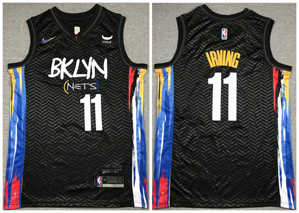 Personalized Men’s Brooklyn Nets #11 Kyrie Irving Black City Edition Stitched Jersey