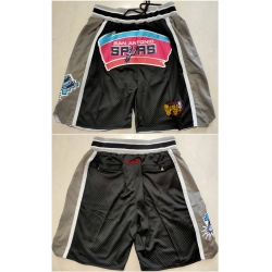 Personalized Men San Antonio Spurs Black Grey Shorts Run Small