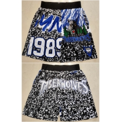 Personalized Men Minnesota Timberwolves Black Mitchell Ness Shorts Run
