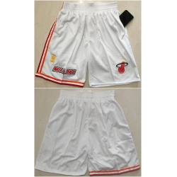 Personalized Men Miami Heat White Shorts Run Small