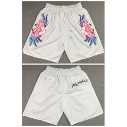 Personalized Men Miami Heat White Pink Panther Shorts Run Small