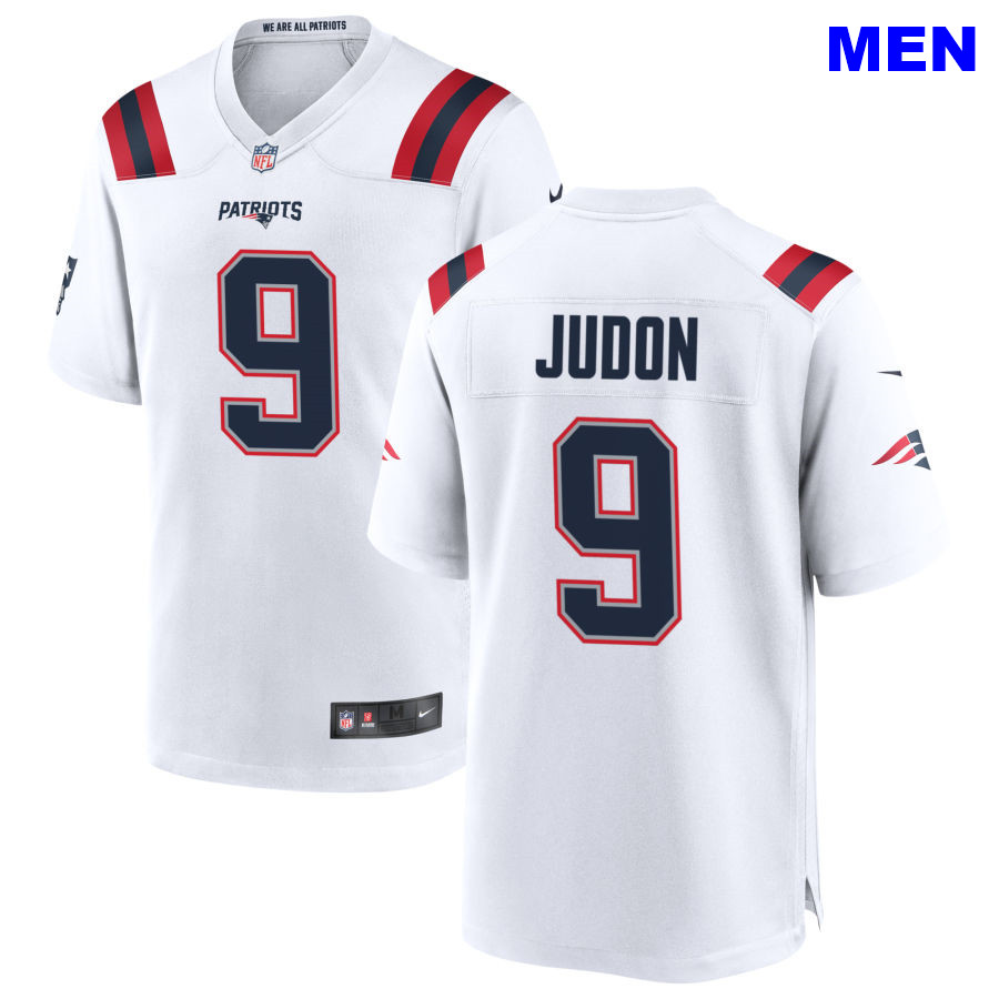 Personalized Men New England Patriots #9 Matt Judon White Away 2021 Limited Football Jersey
