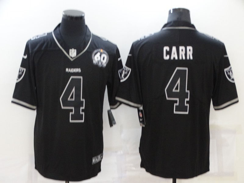 Personalized Men’s Las Vegas Raiders #4 Derek Carr Black Shadow Limited Stitched Jersey