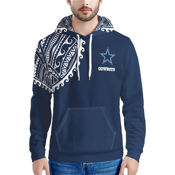 Personalized Men’s Dallas Cowboys Blue Hoodie