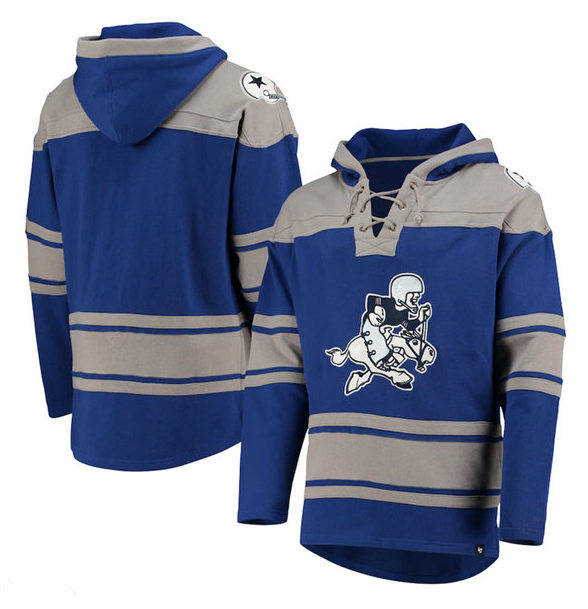 Personalized Men’s Dallas Cowboys Navy Throwback Pullover Hoodie