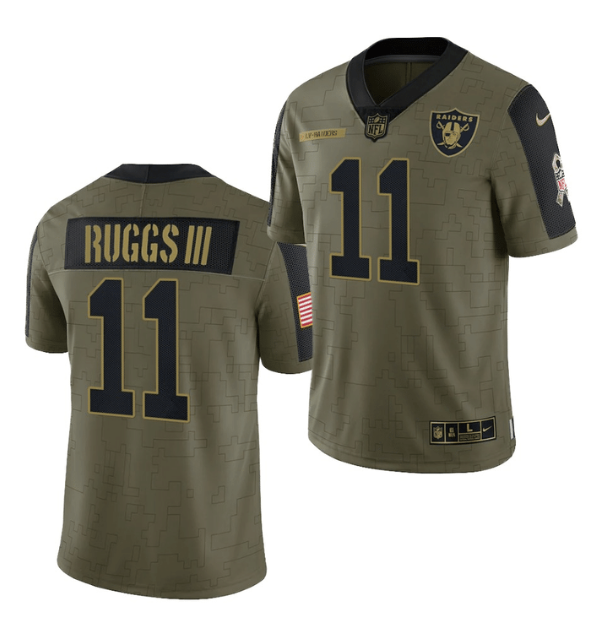 Personalized Men’s Las Vegas Raiders #11 Henry Ruggs III 2021 Olive Salute To Service Limited Stitched Jersey