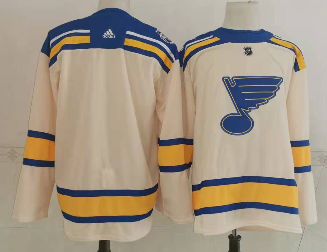 Personalized Men’s St Louis Blues Blank Cream 2022 Winter Classic Authentic Jersey